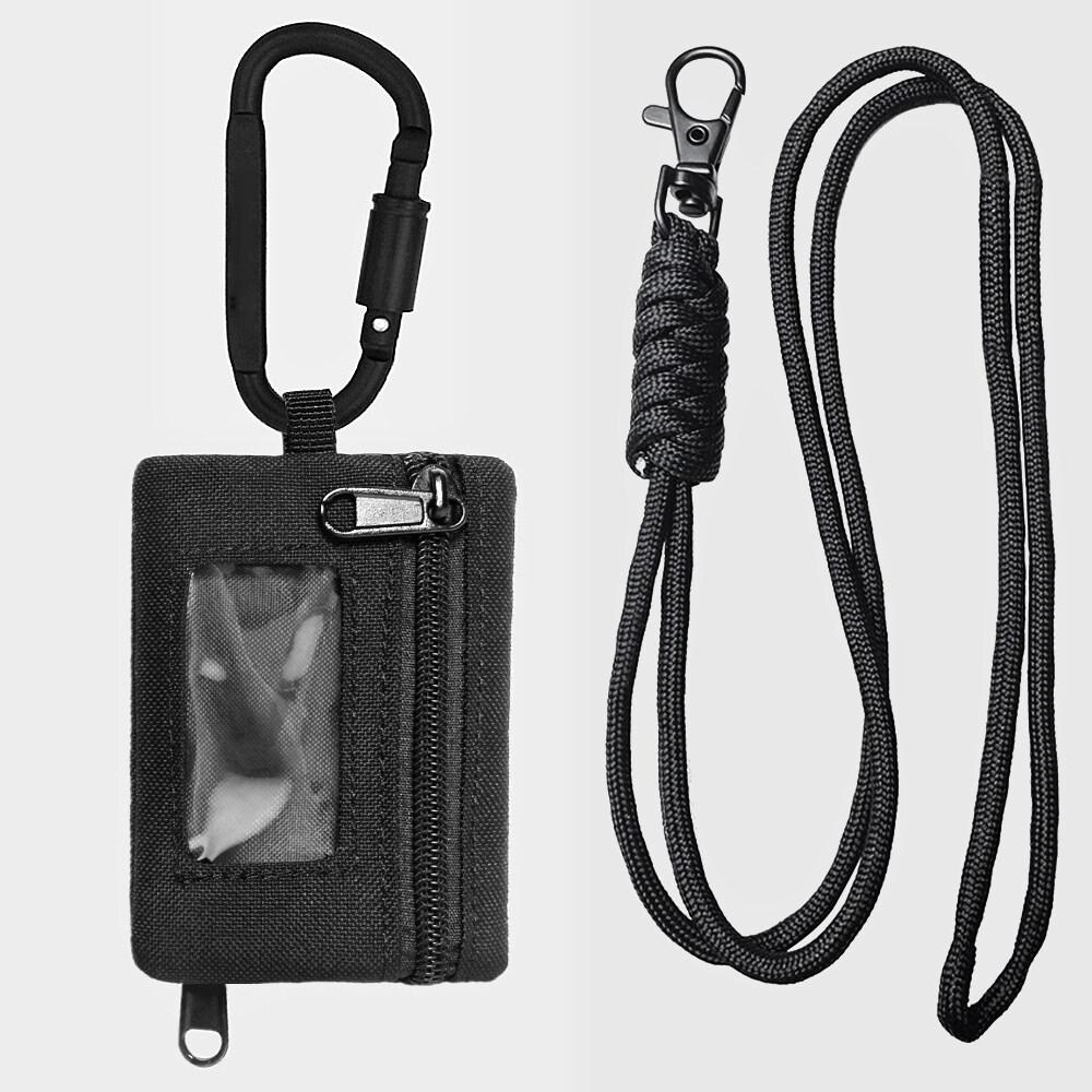 Multi Functional Mini ID Card Holder Mens and Womens Bank Credit Card Key Bus Subway Cards Sports Zipper Pouch with Lanyard