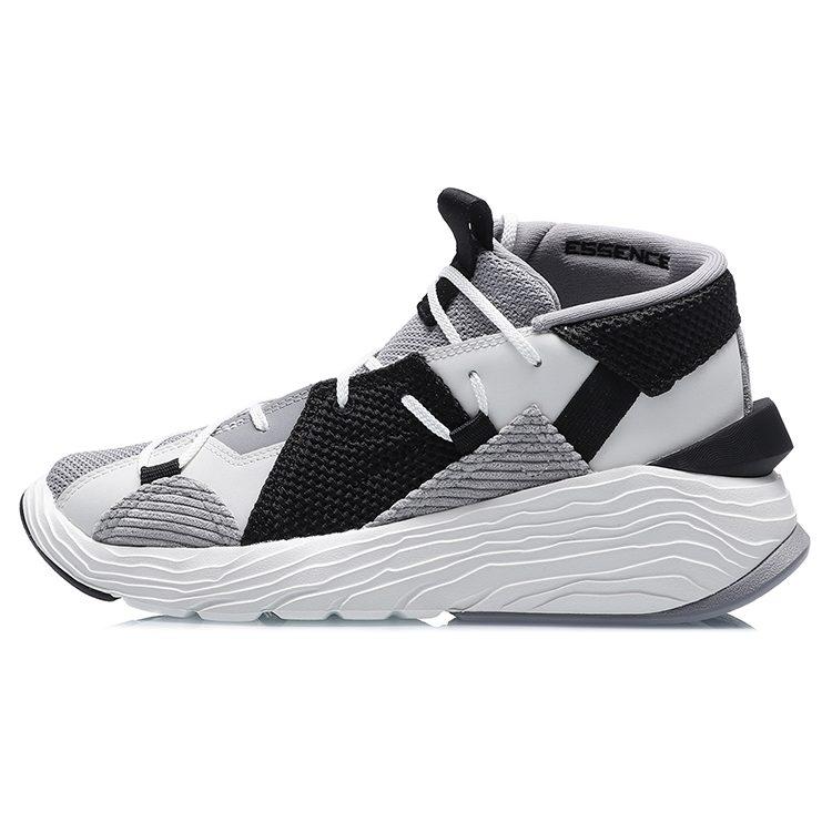 Li Ning Essence Basketball Shoes Women's Mid Top Gray/White/Black AGBQ084-2