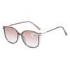Retro Gray and Tea Lens Progressive Reading Glasses with Large Frame
