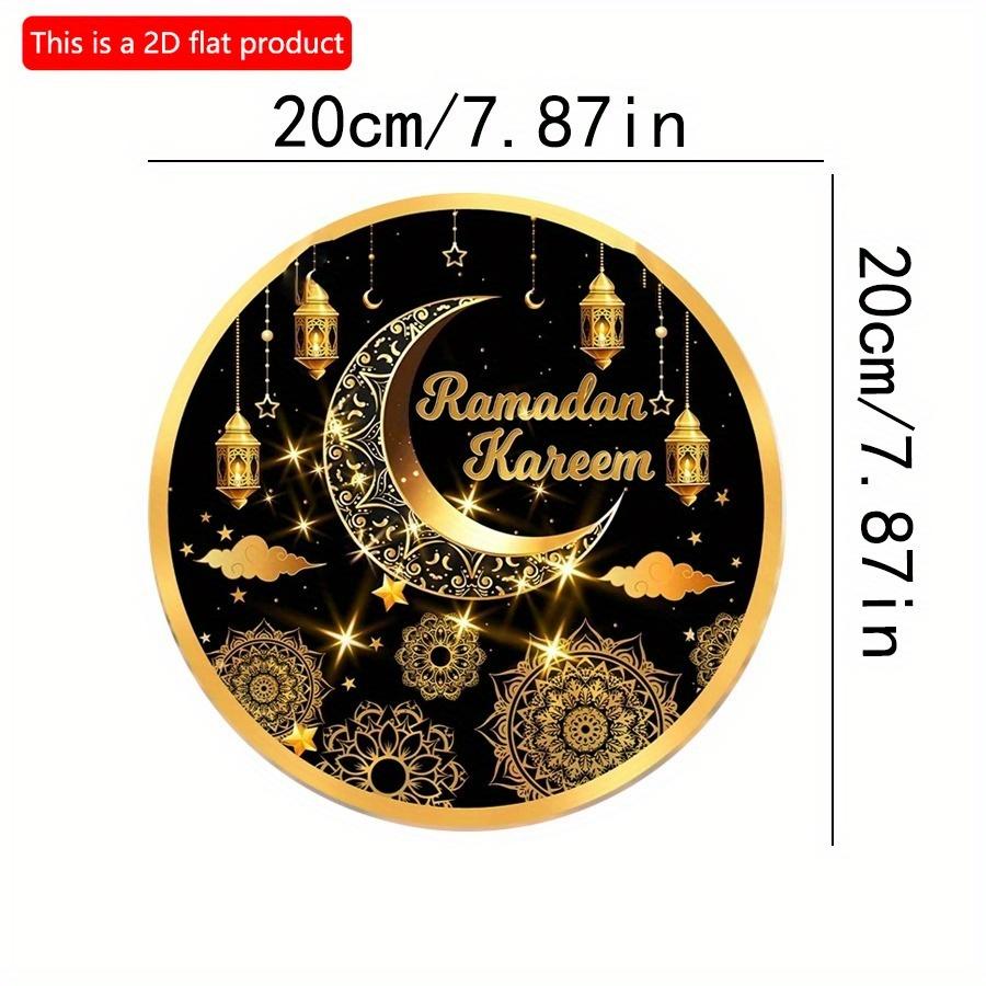 

2D плоский 20*20 см 1 шт Рамадан Карим Золотая Луна и фонари узоры Красивые исламские мусульманские принадлежности для вечеринок, подходит для потолочного подвешивания круглого деревянного украшения 20*20cm