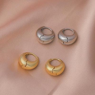 Frosted Brushed Ear Cuff Earrings, S925 Silver Needle, Minimalist Versatile Hoops for Round/Square Faces, Exaggerated Plain Design.