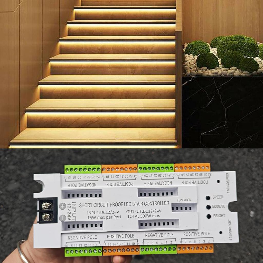 Oświetlenie schodowe LED Czujnik ruchu PIR Kontroler do automatycznych schodów drabinowych