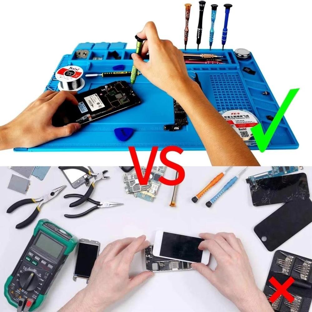 Silicone Soldering Station Mat Heat Resistant Anti-Static Watch Repair Mat Non-Slip Corrosion-Resistant Repair Desk Mat