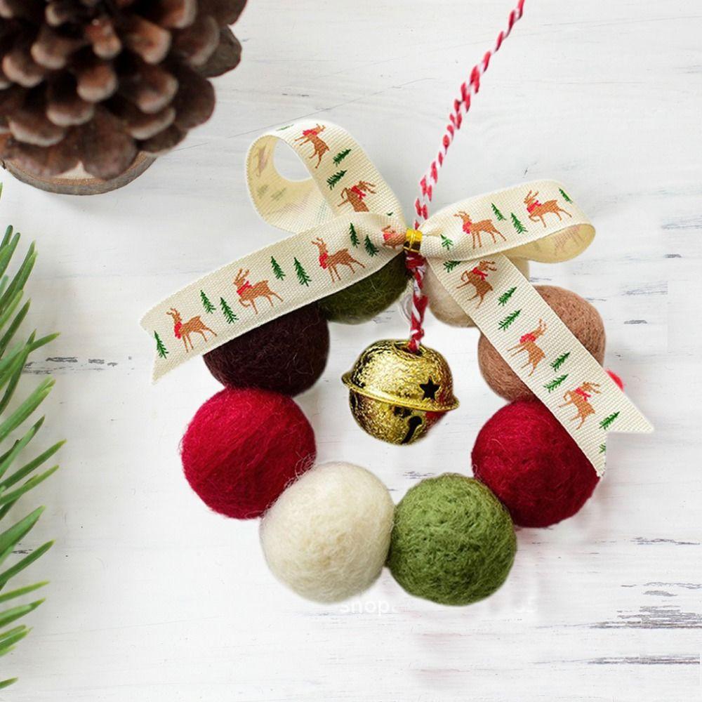 Creative Mini Wreath Pendant Small Bell Xmas Ornament Christmas Tree Ornament  Christmas Decoration