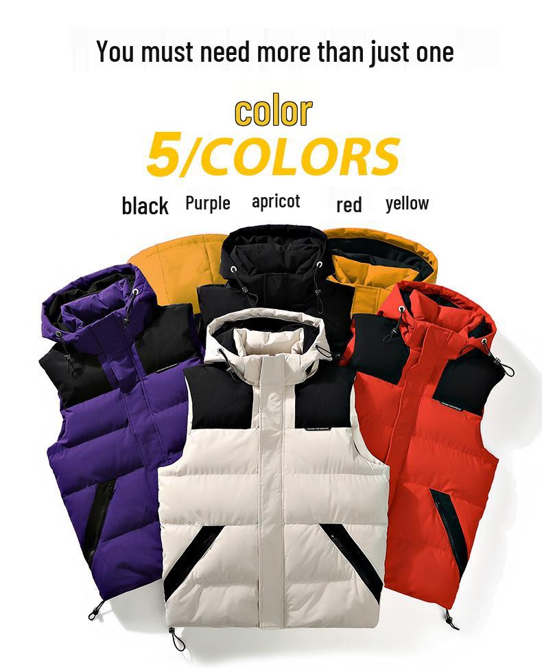 Herren Trendy Kapuzen-Baumwollweste - Ärmellos, Dick & Warm für Herbst/Winter, Unisex.