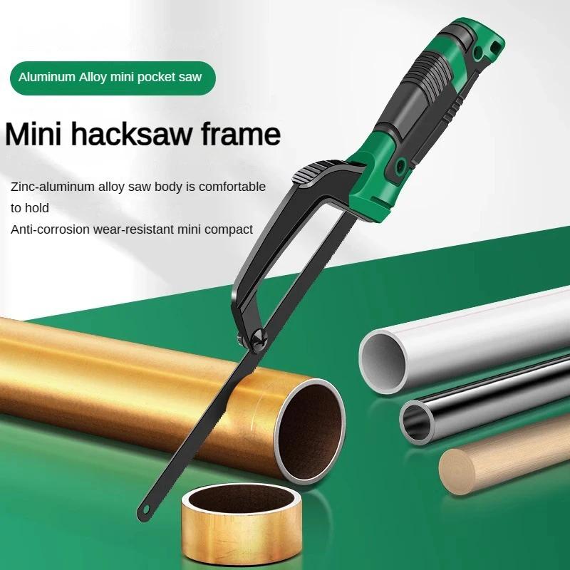 

Mini Hacksaw Set with Aluminum Alloy Stand - 11-Piece Blades for Wood, Plastic, Metal & Acrylic (Portable, Durable, Precision) 1 Set