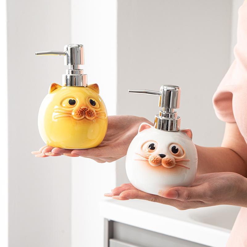 350ml ceramic soap dispenser bathroom toilet press type lotion bottle hand sanitizer shampoo shower gel separate bottles