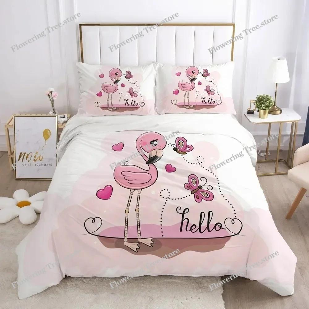 3D Printed Lovely Pink Bedding Set Duvet Cover Bedroom Comforter Covers Single Twin King Size Quilt Cover Home Textile