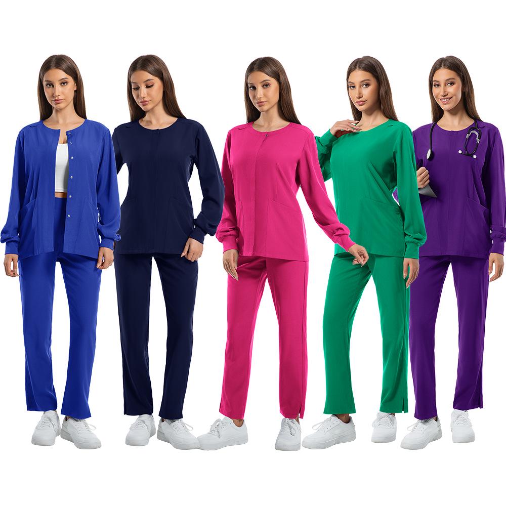Unisex Long Sleeve Scrub Suit for Spa, Salon, or Nurse