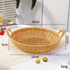 New Round Shape Rattan Basket with Handle Handwoven Storage Tray Portable Multi-purpose Storage Basket Tabletop Display
