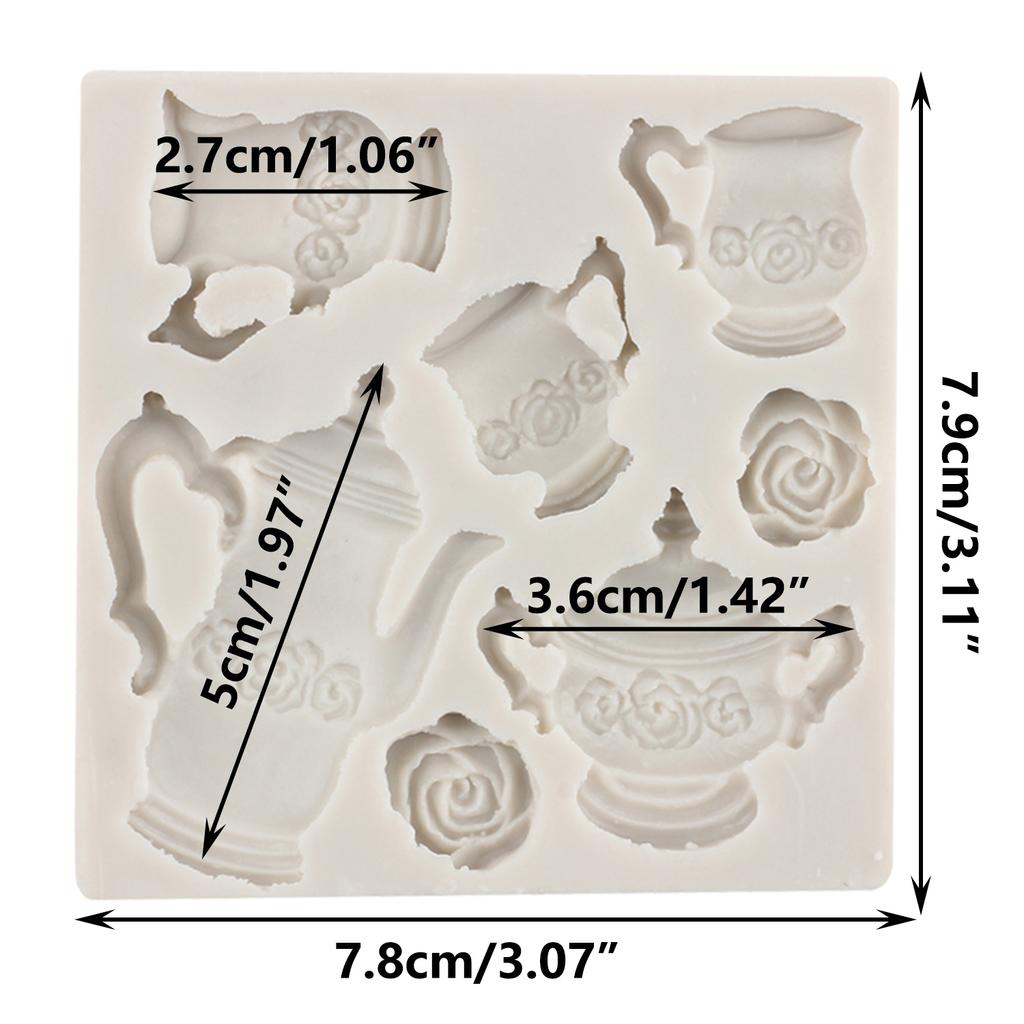 3D Teapot Silicone Moulds Flower Wedding Cake Decorating Tools Fondant Mould DIY Cupcake Baking Clay Candy Chocolate Gumpaste Mould