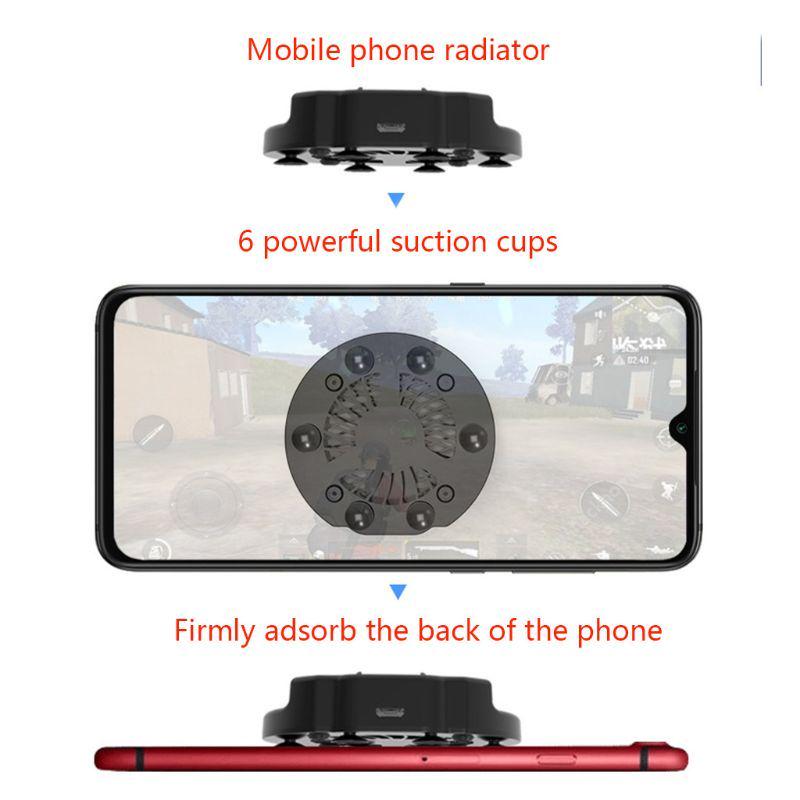 Foldable Mobile Phone Cooler Cooling Support Holder Bracket with Fan Radiator for iPhone Samsung