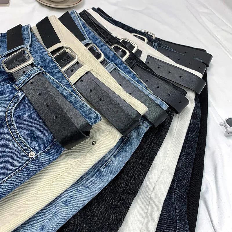 Pantaloni harem din denim, cu talie înaltă, lejer, pentru femei - Slim, drepți, Nine Points, ediție toamnă 2020