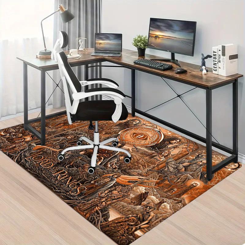 1pc Office Carpet Chair Mats Lord of the Rings: The Two Towers Perfect for Decorating Office Chairs, Living Rooms, Or Bedrooms,Polyester Carpet