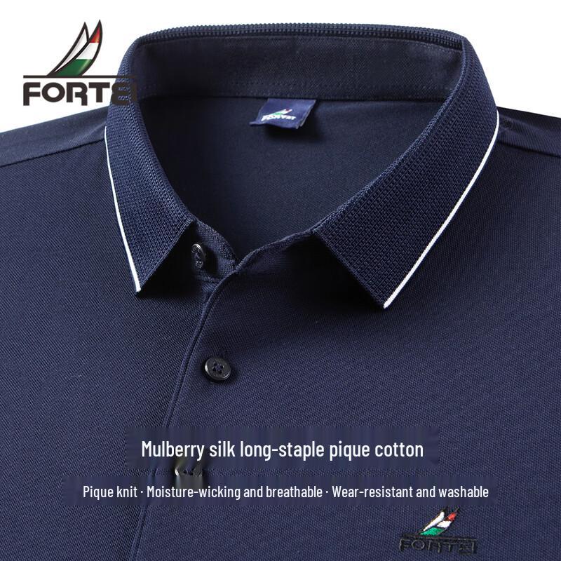 FORTEI Men s Silk Blend Pima Cotton Polo Shirt 3XL