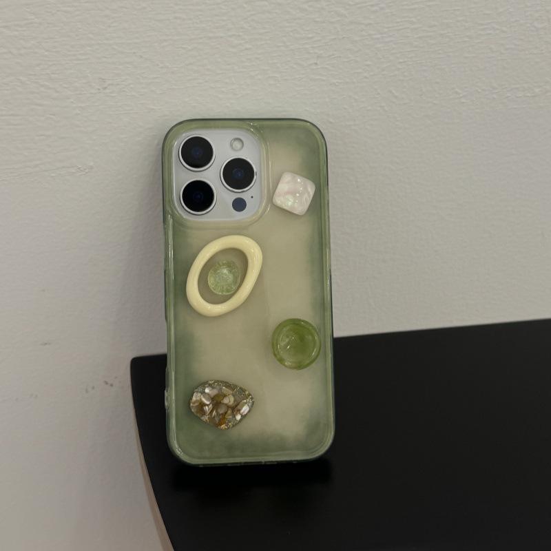

Jade Green Gradient Geometric Gem Phone Case for Apple 15Pro/16ProMax/14Pro/17 Apple 17