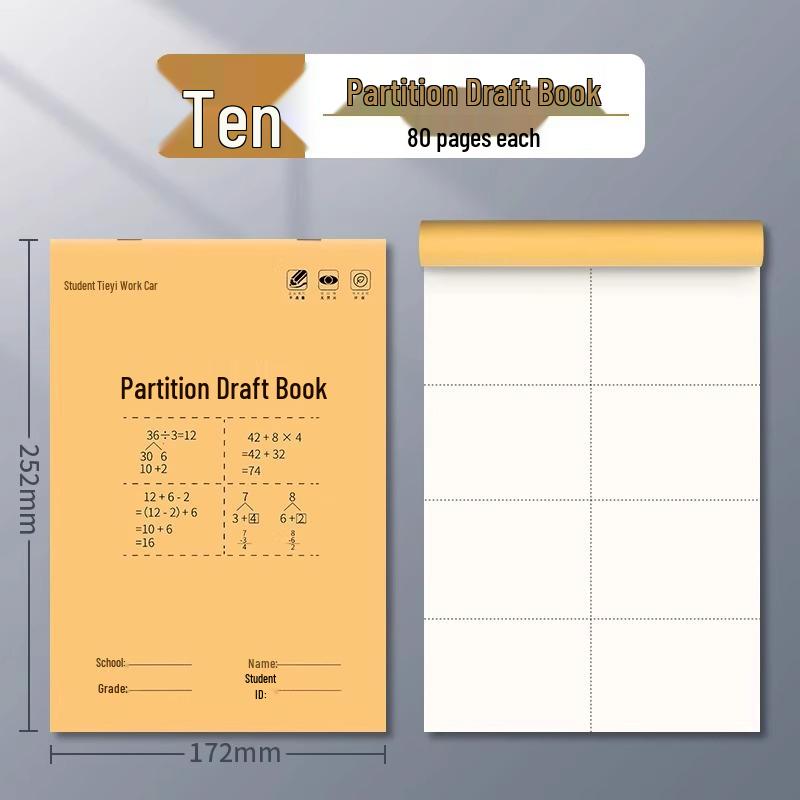 Ink-Proof Scratch Pad for Math - Thickened Blank Drawing Book for Junior & Senior High Students