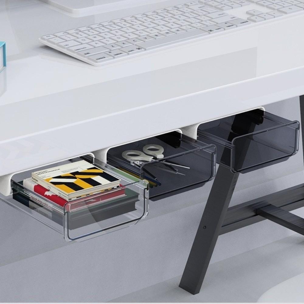 Slide Buckle Under Desk Drawer Organizer Space Saving Stationery Organizers  Table Under