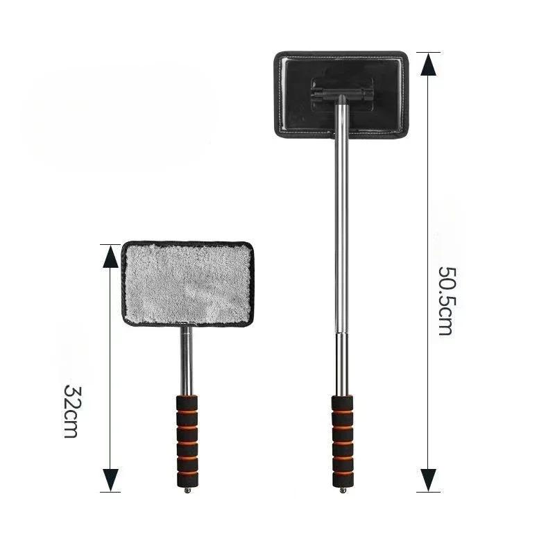 Щетка для удаления запотевания лобового стекла автомобиля Телескопическая длинная ручка Щетки для чистки автомобильных стекол Инструмент для удаления пыли чёрный