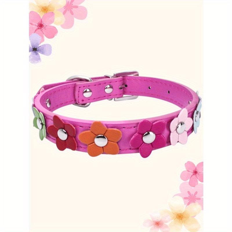 1pc Colorful Flower Decor Pet Collar, Lovely Dog Collar