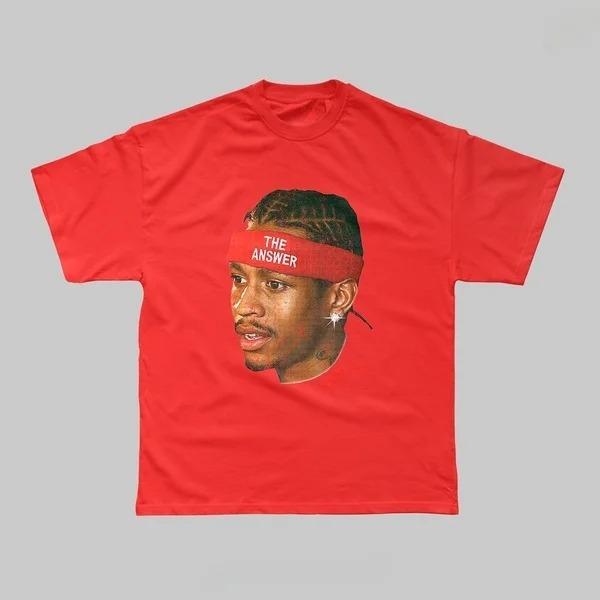 Hot Selling Iverson Image Basketball Poster Graphic Print T-shirt Men Women Loose Casual Oversized Top Harajuku Streetwear Fashion Summer New Tee