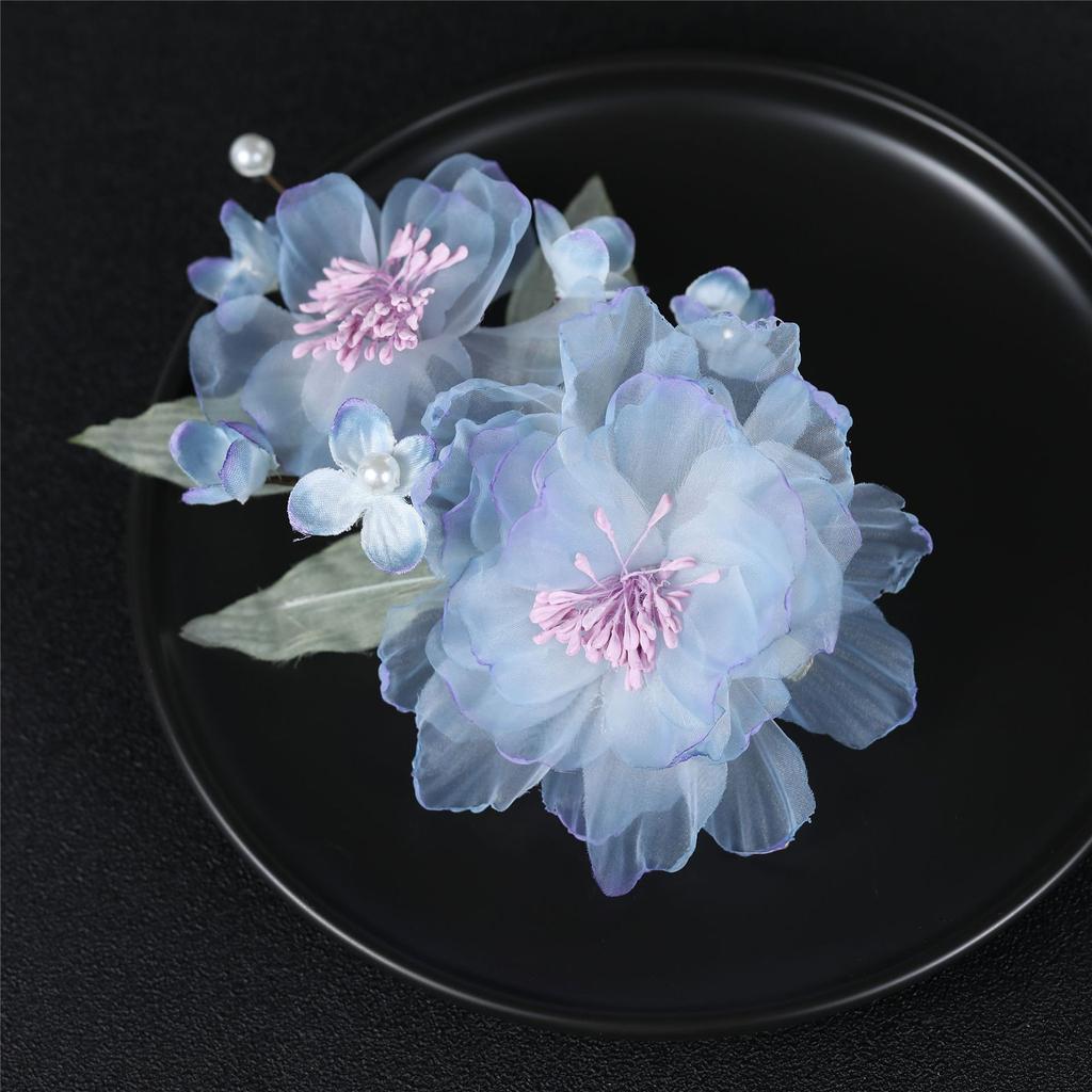 Flower Hair Clips Forks Chinese Hanfu Hair Accessories for Women Hairpin Fork Handmade Vintage Wedding Hair Jewelry Retro Crowns for Girl and Women