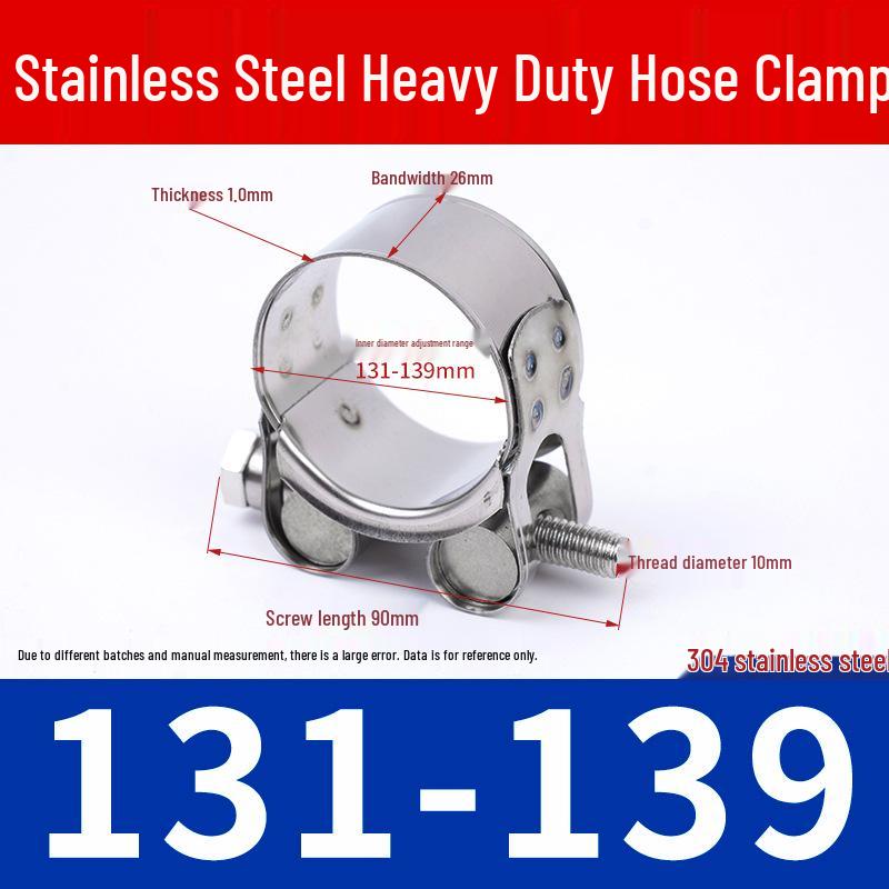 304 Stainless Steel European-Style Heavy-Duty Worm Drive Hose Clamp