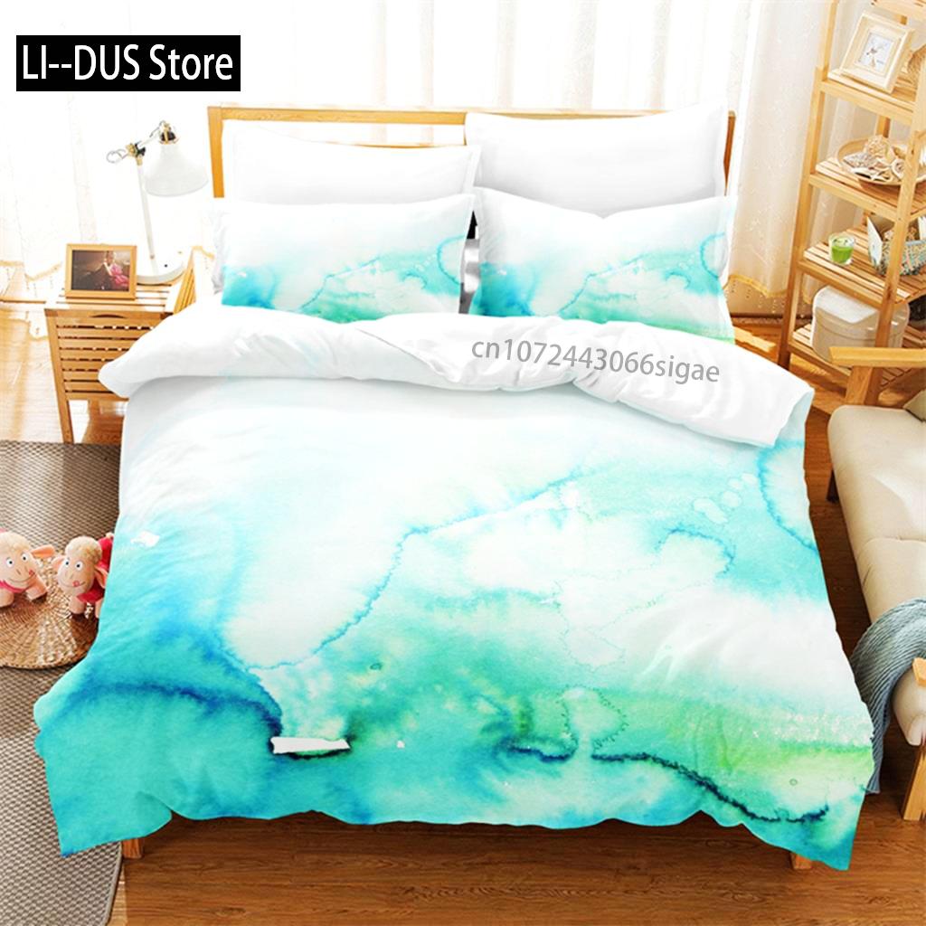 

Ink Wash Printing Bedding Set Duvet Cover Set 3d Bedding Digital Printing Queen Size Bedding Set Fashion Design EU Single(135*200cm)3pcs