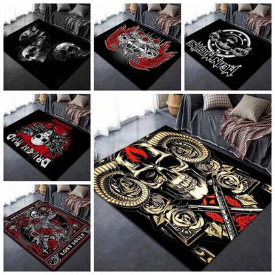 Série 3D Horror Lebka Koberec Obývací pokoj Domácí dekorace Pohovka Stolek Koberec Protiskluzová podložka na křeslo Polštář Lounge Mat