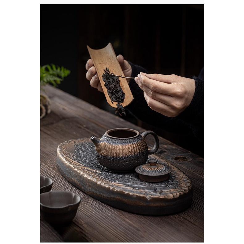 250ml Old Rock Clay Gilded Teapot Ceramic Anti-scald Heat-resistant Tea Set