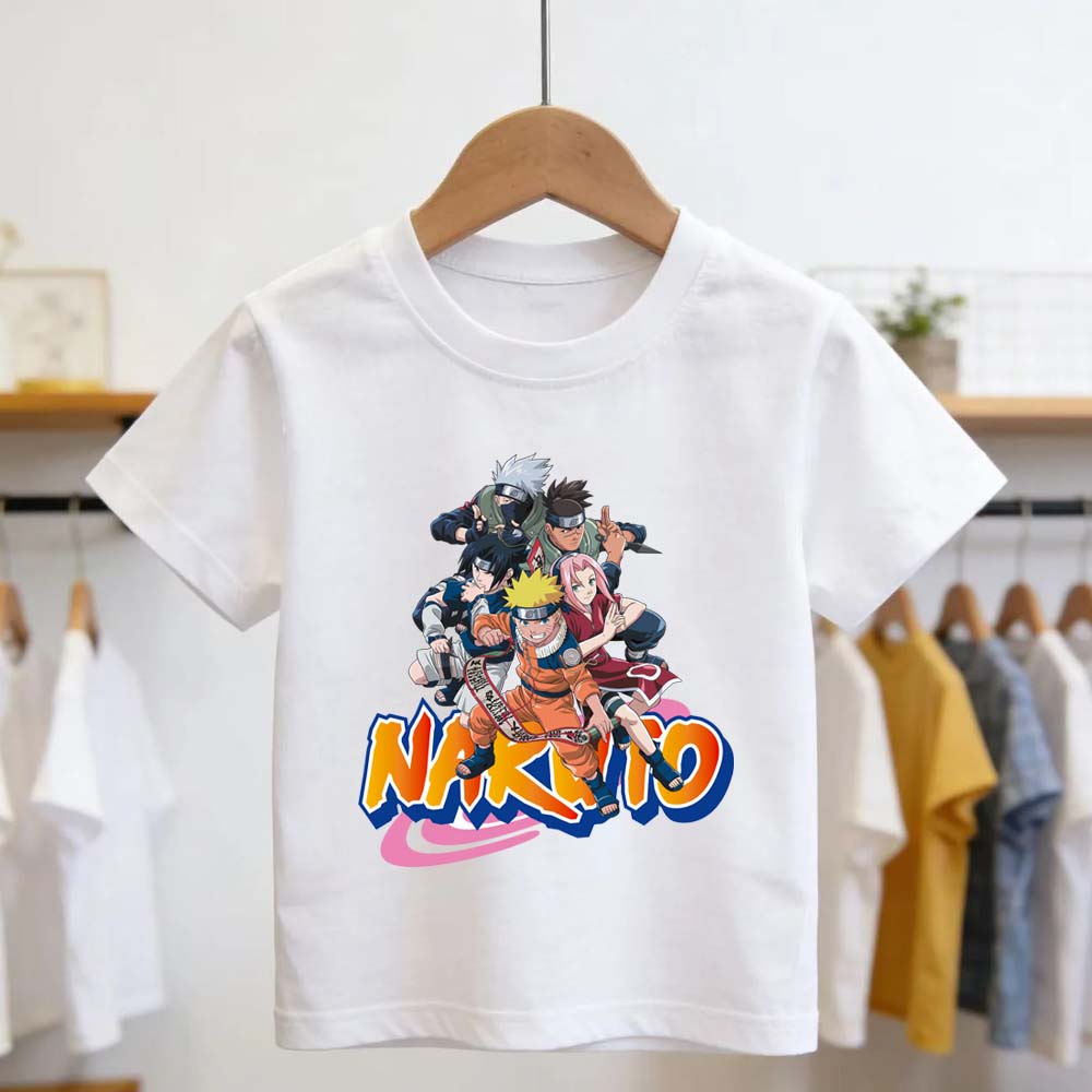 Maglietta Naruto Bambini Uzumaki Uchiha Sasuke Hatake Kakashi Stampa Personaggio Anime Cotone Manica Corta Ragazzi Ragazze Larga Naruto Top