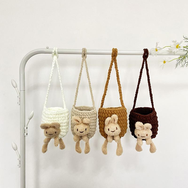 Adorable Korean Style Children's Cute Rabbit Knit Yarn Shoulder Bag For Girls