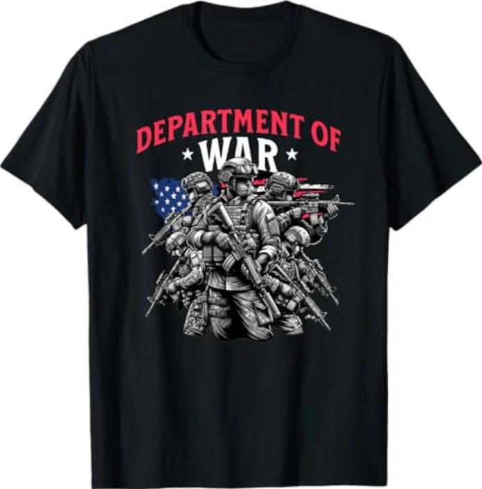 

Department of War USA American Flag and Soldiers Defense T-Shirt 4XL
