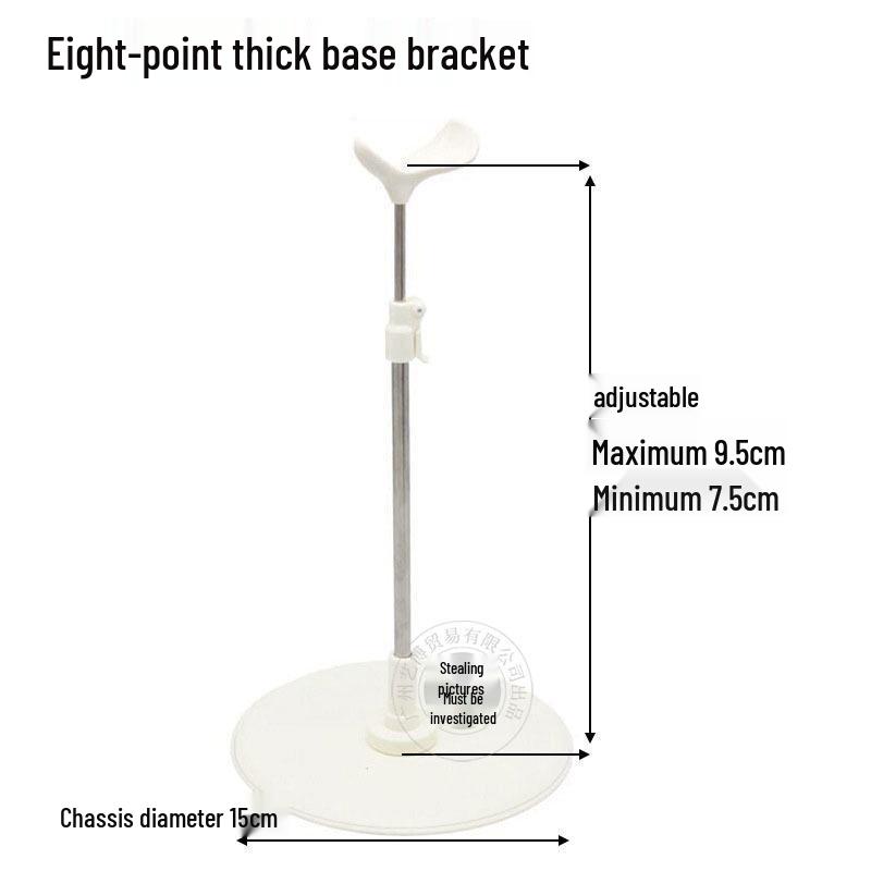 Adjustable Stainless Steel Doll Stand for 30cm to 60cm BJD Dolls with Multiple Support Points
