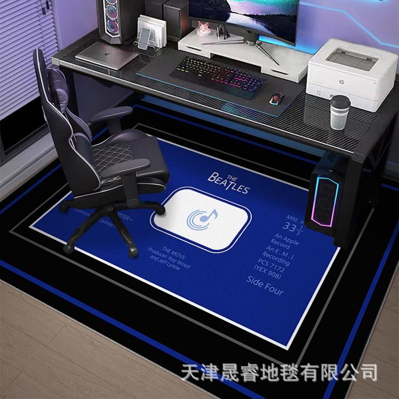 Gaming Room Rug Chair Mat Floor Protection Non-Slip Geometric Crystal Velvet Carpet Living Bedroom Study