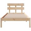 Brown Bed Frame with Headboard 90 X 190 Cm Solid Pine Wood