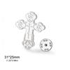 LIKGREAT Christian Cross Brooch for Women Men Enamel Drip Stainless Steel Pin Metal Badge Religious Gothic Jewelry Gift