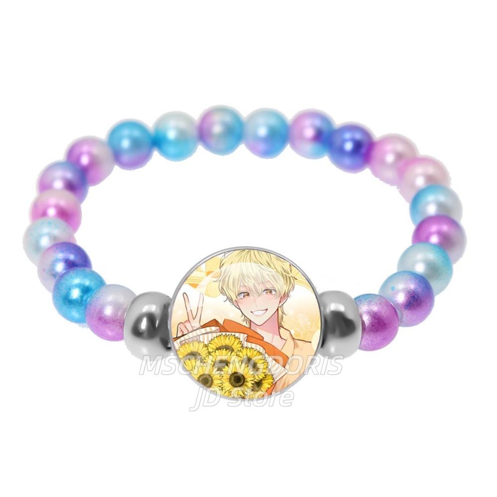 Tamon-kun Ima Docchi Anime Bracelet Fukuhara Tamon Anime Glass Cabochon Handmade Colorful Beads Bracelet Jewelry Charm Fans Gift
