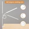 New A LED Desk Lamp with Clamp, Eye-Caring Clip On Lights   Office, 3 Modes 10 Brightness, Long Flexible Gooseneck,Metal