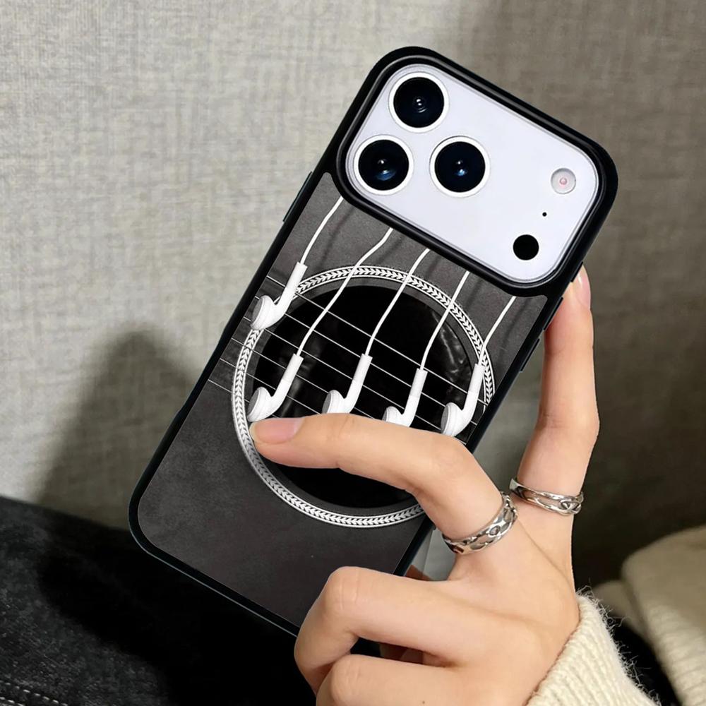 Hülle Case für iPhone 17 Air 16 Pro Max 15 Plus 11 13 Mini 14 12 Rückseite Handyhülle Musik Gitarre