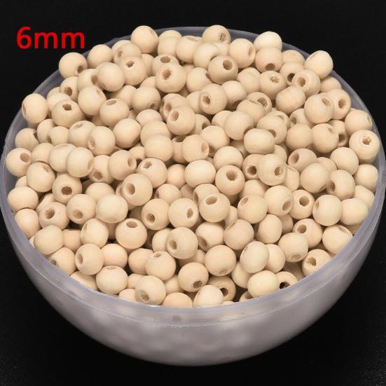 100Pcs 6/8/10/12/14mm Wooden Loose Beads for DIY Jewelry Earring Bracelet Craft