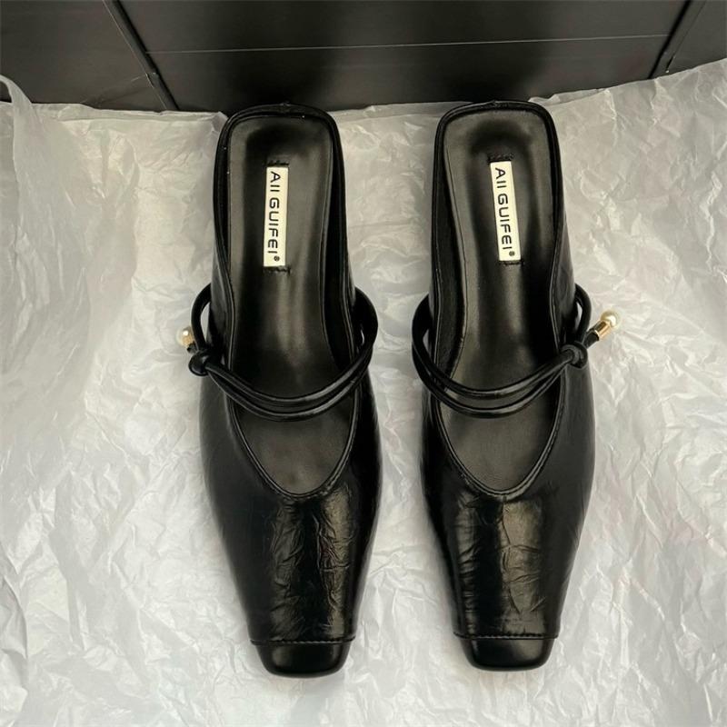 Mode 2025 Sommer Pantoletten Damen Hausschuhe Mode Damen Schuhe Eckige Zehen Hausschuhe Flache Damen Schuhe Damen Outdoor Pantoletten