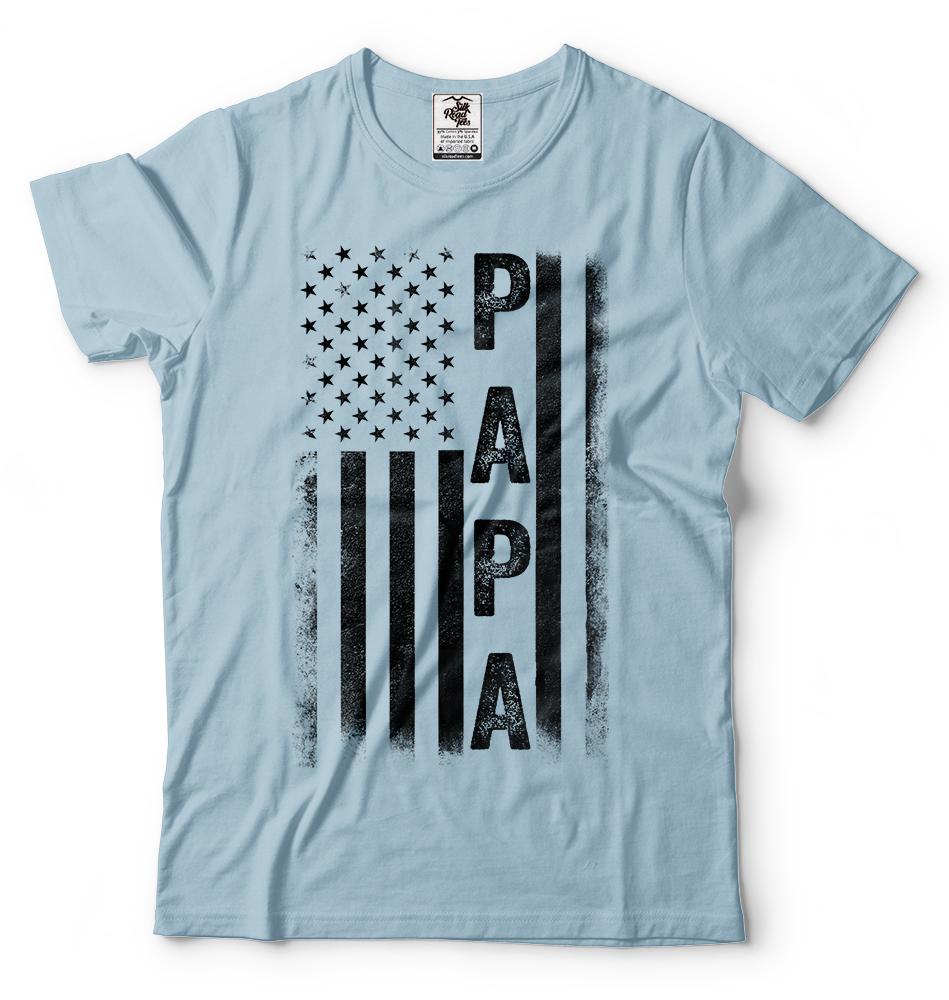 Papa And Dad Gift Tshirt Fathers Day Gift For Grandpa Dad Gifts American Papa S