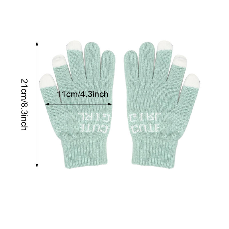 Kobiety Mężczyźni Zimowe Dzianinowe Pełne Rękawiczki Rękawiczki Unisex Solidne Rękawiczki Do Ekranów Dotykowych Outdoor Ciepłe Rękawiczki Do Jazdy Na Rowerze