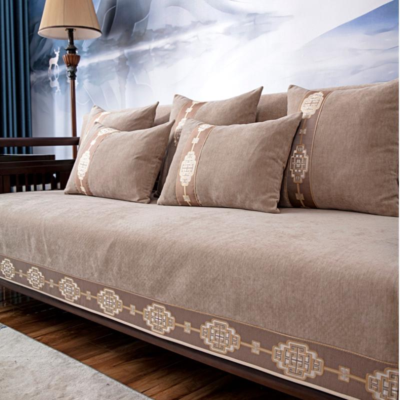 Solid Wood Sofa Cushion for Living Room Chenille Non-slip Couch Cover Corner Sofa Towes Seat Pad Home Protection Covers