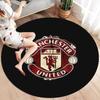Manchester United F Round Area Rug,Carpet Rug for Living Room Bedroom Sofa Playroom Decor,Non-slip Floor Mat