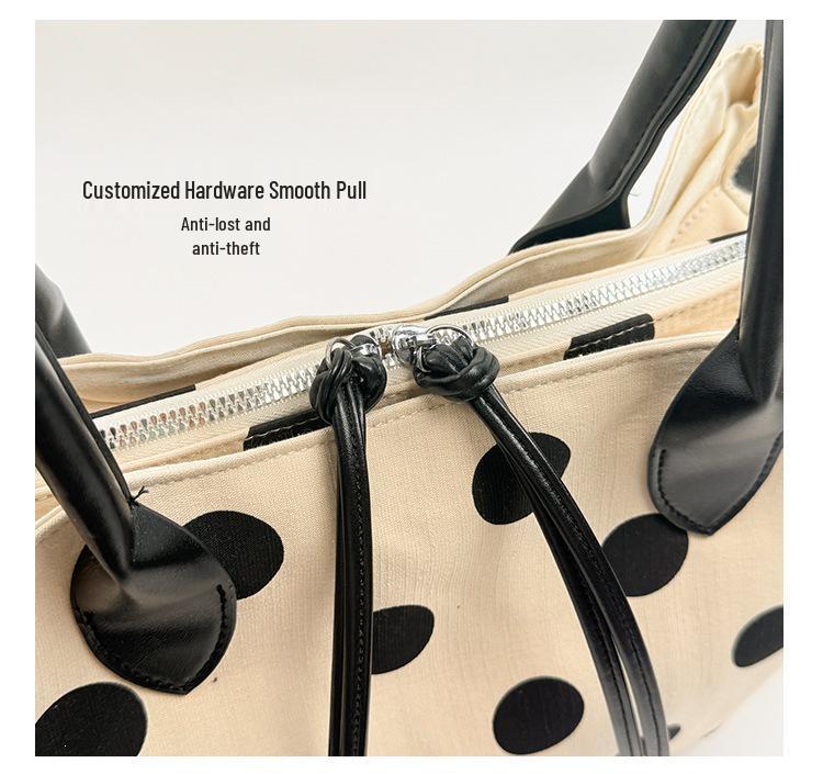 Versatile Polka Dot Korean Minimalist Tote Bag - Large Capacity, Multi-layer Shoulder Handbag