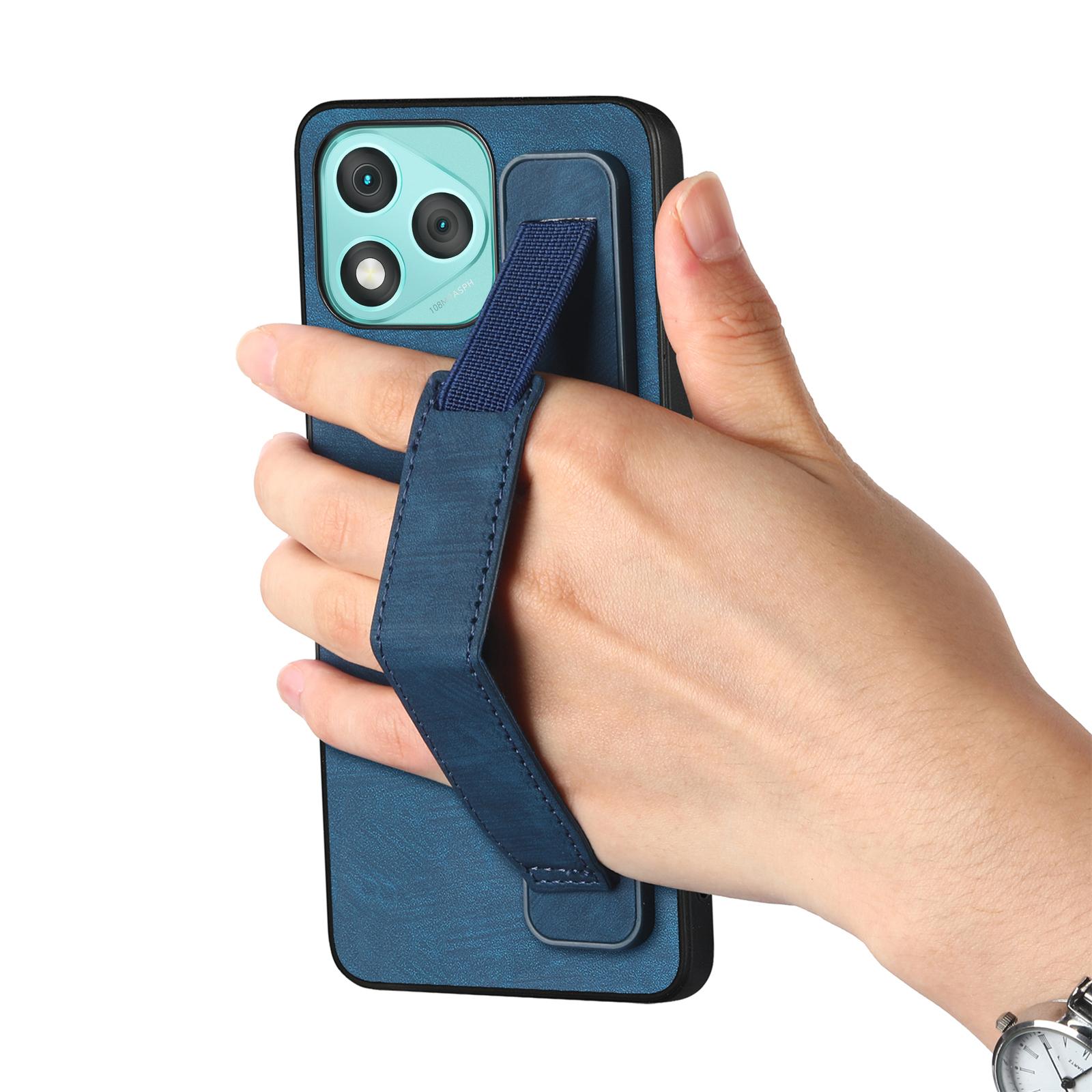 

For Honor 400 Lite Case with Wristband Kickstand Leather+TPU Phone Cover Green