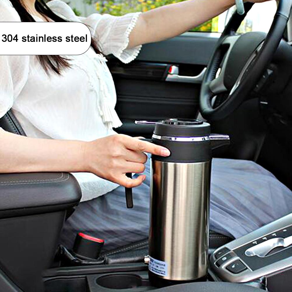 1200ML/750ML Large Capacity Car Hot Kettle Car Truck Water Heater Auto Shut Off 12/24 V Fast Boiling for Coffee Tea Drinks Pots