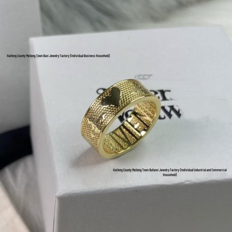 Логотип «Череп Сердце Вдовствующей Императрицы» Ретро Панк Кольцо Сатурн для Мужчин и Женщин Size 6